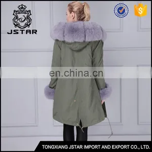 Couple Style Fashion Long Natural Fur Coat Fur Trim thumbnail-4