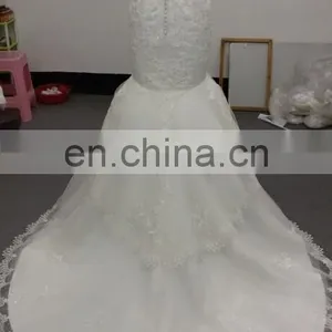 EBX-53 Backless Lace and Two Layer Skirt Wedding Dress thumbnail-2