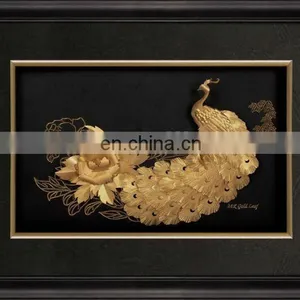24k Gold Artificial Peacock thumbnail-1