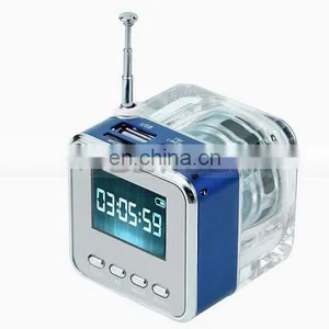Antenna FM Radio 16G Memory MP3 Player Mobile Mini Portable Crystal Speaker thumbnail-6