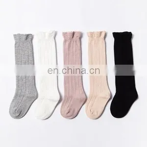 New Spring and Autumn Baby High Lace Stockings, Girls' Solid Color Combed Cotton Loose Mouth Children thumbnail-1