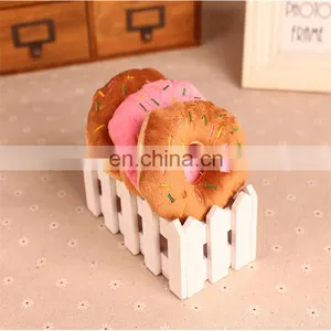 Donut Shaped Pet Toy Plush Stuffed Squeaky Eco Dog Donut Toy thumbnail-6