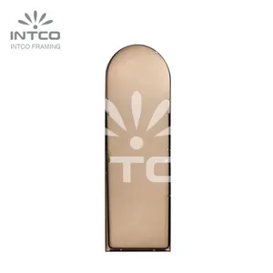 Modern Arched Full Length Mirror With Stand, Framed Full Length Mirror, Aluminum Framed Full Length Mirror thumbnail-5