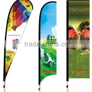 Feather Flag Advertising Flying Beach Flag , Teardrop Flag With Ground Spike thumbnail-1