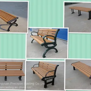 Outdoor Bench Garden Chair Recycled Plastic Garden Bench HDPE Park Chair Aluminum Legs thumbnail-1