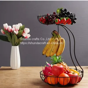 High Quality Wire With Coating 3 Tier Metal Fruit Basket Detachable Kitchen Storage Baskets thumbnail-2