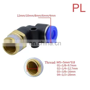 Pneumatic PC PCF PL PLF Pneumatic Connector 4mm-12mm Fitting Thread 1/8