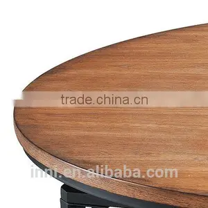 Metal & Wood Coffee Table W/swivel Top; Round End Table thumbnail-3