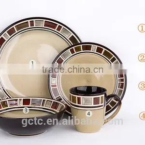 16 Pcs Dinnerware Set With Mosaic Design thumbnail-6