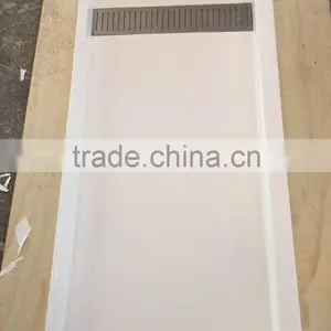 Cultured Marble Shower Pan With Stainless Steel Drain Cover, Shower Base, Shower Tray thumbnail-2