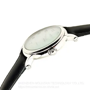 Stainless Steel Watch Fashion Gents Watches Genuine Leather Quartz Man Watch thumbnail-3