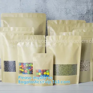 Kraft Paper Side Gusset Bag Open Top Heat Sealing For Snack Cookie Tea Take Out, Doypack Matte Mylar Packaging Bag Black Plastic Aluminum Foil Smell Proof Mylar Coffee Zipper Lock Bags thumbnail-1