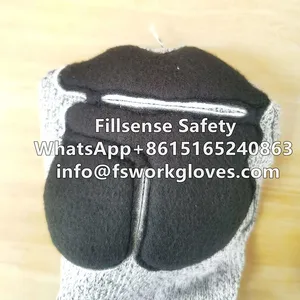 Cut and Impact Resistant UHMWPE(HPPE) Liner Nitrile Sandy Coated TPR Anti Impact Gloves Anti Vibration Gloves thumbnail-4