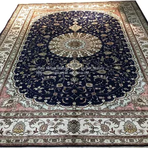 Blue Carpet Handmade Silk Persian Carpets 6x9ft thumbnail-1