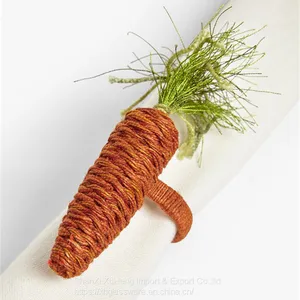 Easter Carrot Napkin Ring Rabbit Ears Mouth Cloth Ring Harvest Festival Napkin Ring thumbnail-1