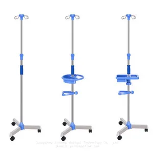 Mobile 4 Hooks Infusion Stand，IV Pole, IV Stand thumbnail-2