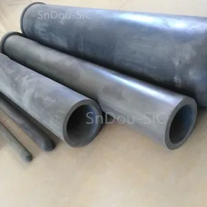 Advanced NSiC Radiant Tubes, NSiC Heating Protective Tubes, Nitride Bonded Silicon Carbide Ceramic Tubes, thumbnail-2