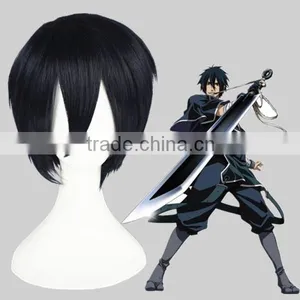 High Quality 35cm Short Straight Prince of Tennis Wig Chitose Senri Blue&Black Synthetic Anime Wig Cosplay Hair Wigs Party Wig thumbnail-1