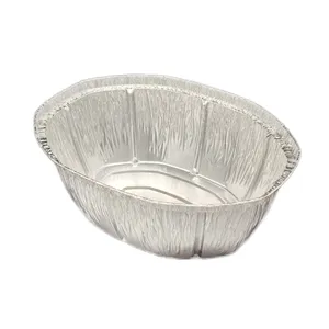 Extra Deep 2350ml Oval Foil Tray Disposable Food Container for Cooking Grilling and Storage thumbnail-2