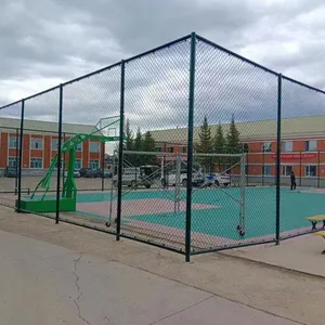 Affordable Galvanized Diamond Mesh Cyclone Chain Link Fence for Farm Basketball Courts thumbnail-2
