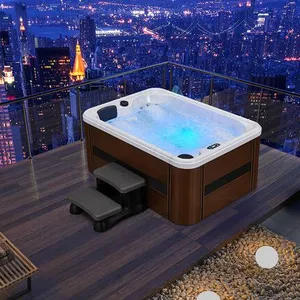 High-end 2 Person Rectangular Backyard Swimming Pool, With Balboa Hot Tub Spa Outdoor Hot Spring Villa thumbnail-1