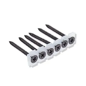 Auto-feed Drywall Screws, Fine Thread, White Zinc, Plastic Strip, Available 25mm 35mm 40mm, Factory Supply thumbnail-5
