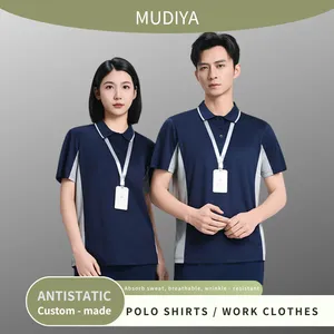 Custom Anti-static Polo Shirts | Short Lapel T-shirts for Corporate Workwear | Factory for Ready-made & Custom Anti-static Garments thumbnail-1