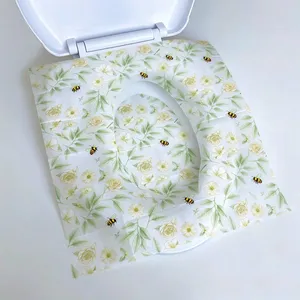 200-Pack Printed Disposable Toilet Seat Covers 20 Gsm Paper Biodegradable for Standard Seats thumbnail-5
