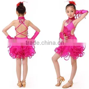 Professional Latin Dance Costume for Girls for Performance Tasseled Latin Salsa Dancewear Girls Party Dance Costume Dress thumbnail-6