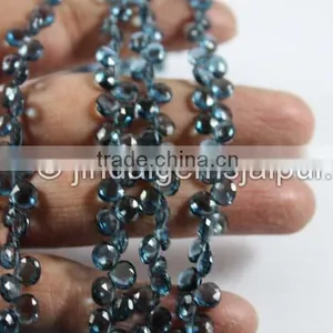 Wholesale London Blue Topaz Faceted Heart Beads thumbnail-3