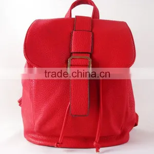 2015 Fashion Hot Selling PU Leather Backpack Popular Red Leather Backpack thumbnail-1