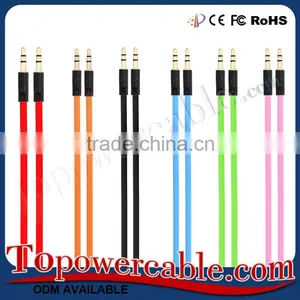 Factory Supply Creative With Carton Eyes Flat Tangle Free Aux Audio Shielded Cable Cords For Car For Samsung S7 thumbnail-1