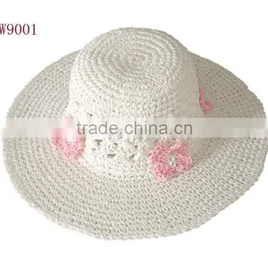 Flower Trim Fruit Kid Straw Hand Weave Hat thumbnail-2