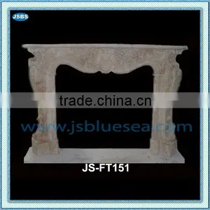 White Marble Designed Fireplace thumbnail-1