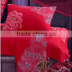 Chinese Element Embroidery Jacquard Red Bedding Set for Wedding thumbnail-4