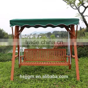 Outdoor Wooden Garden Swing Bench With Canopy thumbnail-3