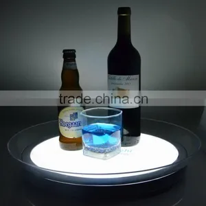 Edgelight LED Tray for Night Bar , Restaurant Use , Party Event Accessories Round Bar Tray thumbnail-1
