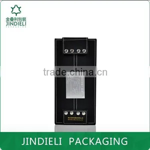 Black Leather Decorative White Spirit Packaging Box thumbnail-2