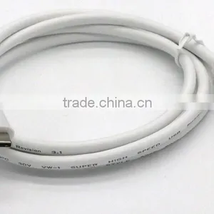 2016 New Arrival 1m Length White Type-c 3.1 to Type-c 3.1 Usb Data Cable for Mobile Phone and Macbook thumbnail-1