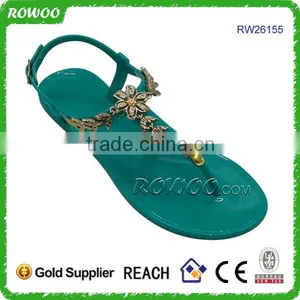 Summer 2016 Fashion Beige Crystal Women Flat Sandal Shoes thumbnail-5