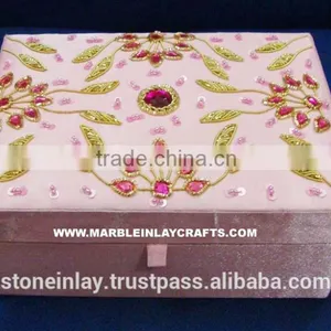 Luxurious Zari Hand Embroidery Jewelry Box thumbnail-1