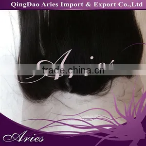 Lace Frontal Closure 13"*4" Hand Made Soft Malaysia Virgin Human Hair Lace Frontal Straight Mid Part #1B thumbnail-1