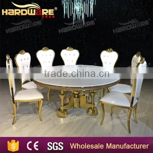 Luxury Bast Quality Golden Mdf Top Round Wedding Table thumbnail-1