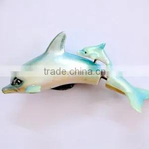 5.5 Inch Plastic Pearl Powder Dolphin Fridge For Magnets, Beach Souvenir Magnet thumbnail-4