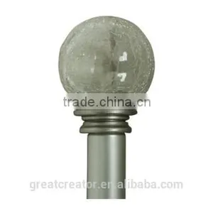Decorative Crackle Glass Curtain Finials For 3/4" (19mm) Curtain Rods thumbnail-1