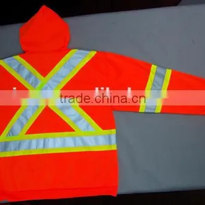 Reflective Safety Long Sleeves Hoodie Kangaroo Pocket Brushed Reflective Fleece thumbnail-2
