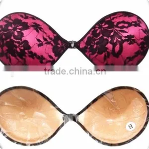 Sponge Lingerie For Curvy Women Cleavage Bras With Black Lace Cover thumbnail-5