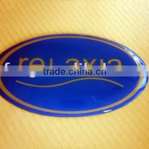 Custom Made Oval Blue Epoxy Logo Label Used thumbnail-1