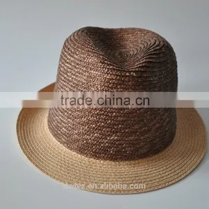 Wholesale Fashionable Custom Made 100%Paper Straw Vintage Fedora Hat thumbnail-2