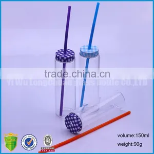 150ml Glass Juice Bottle With Disposable Straw thumbnail-5